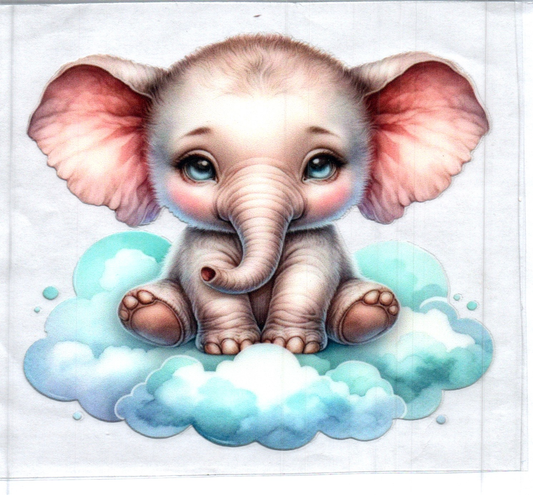 Baby Elephant on cloud Animal Decal