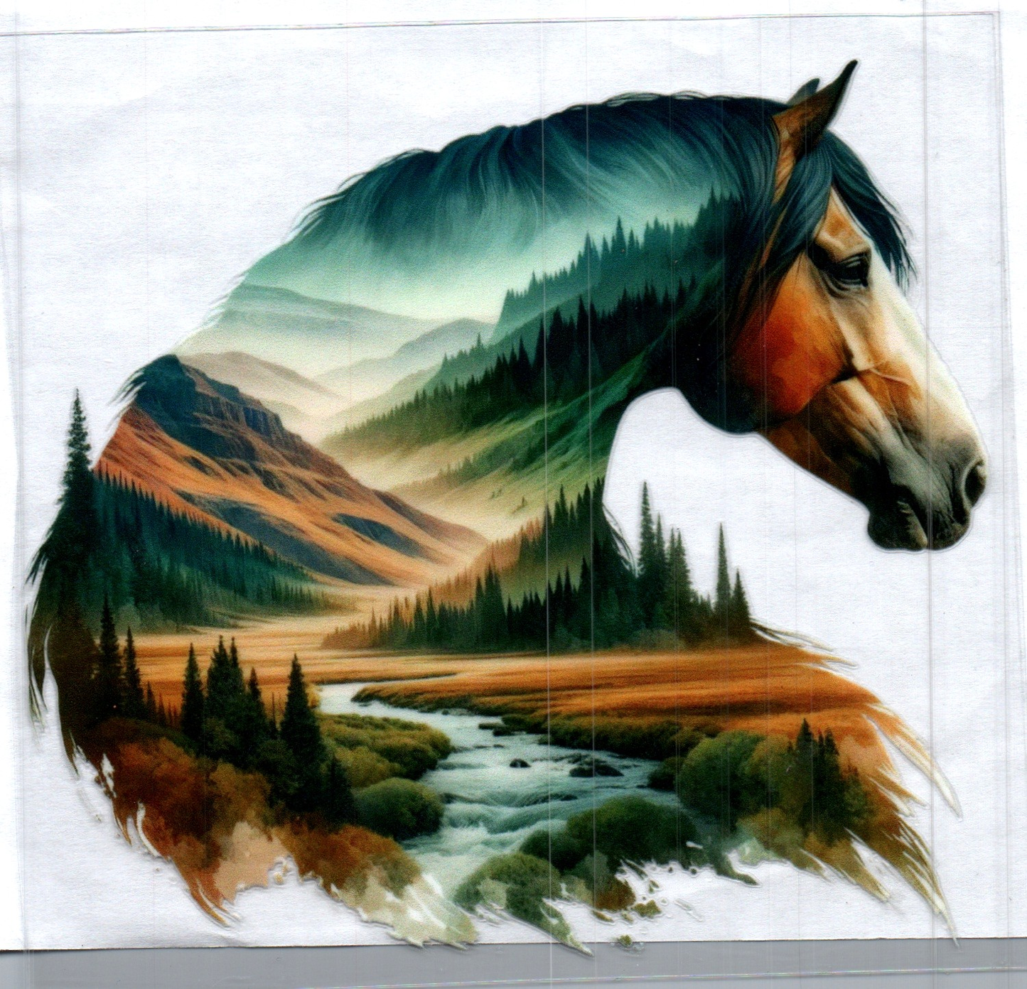 Double Exposed Horse Animal Decal