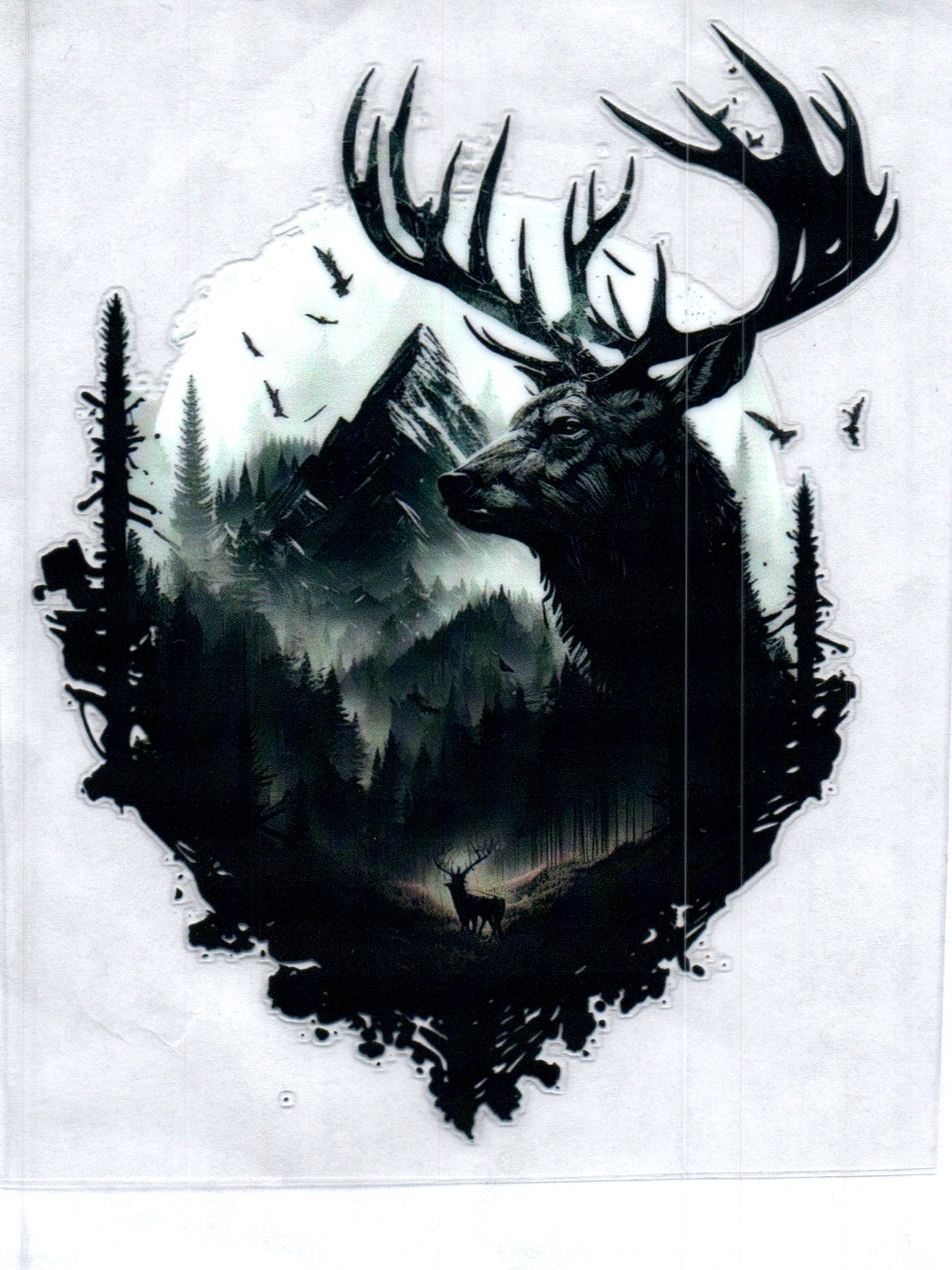 Mountain Silhouette Deer Animal Decal