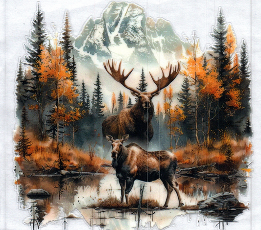 Forest and Mountain Scene Animal Decal