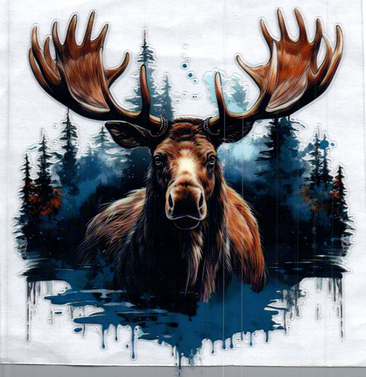 Forest and Moose Animal Decal