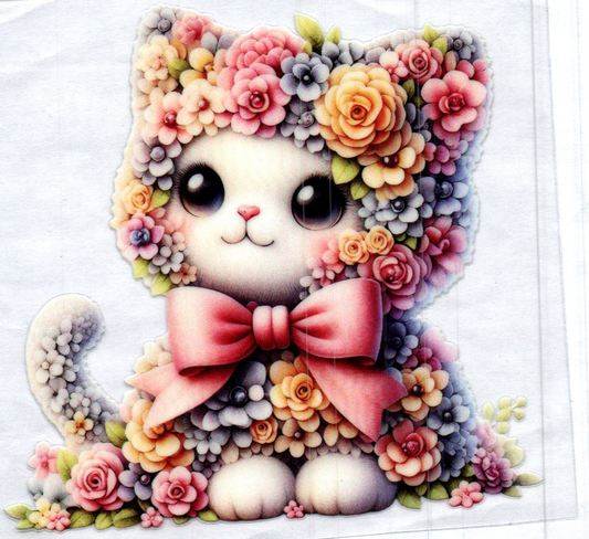 Flower Kitty Animal Decal