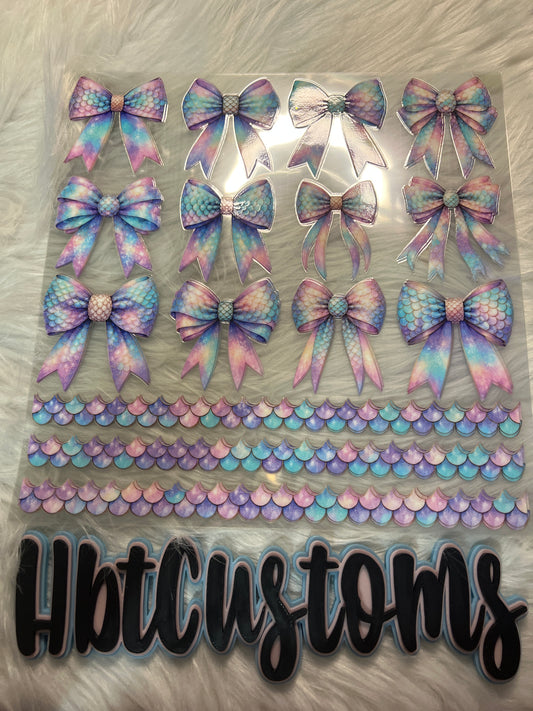 Pastel Mermaid Bows and Scales Element