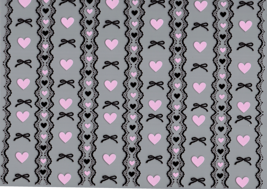 Black Bows & Pink Hearts Element