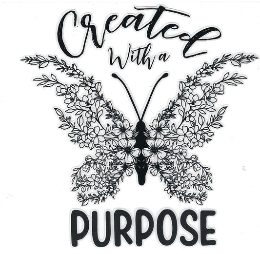 Black Created w/Purpose Decal