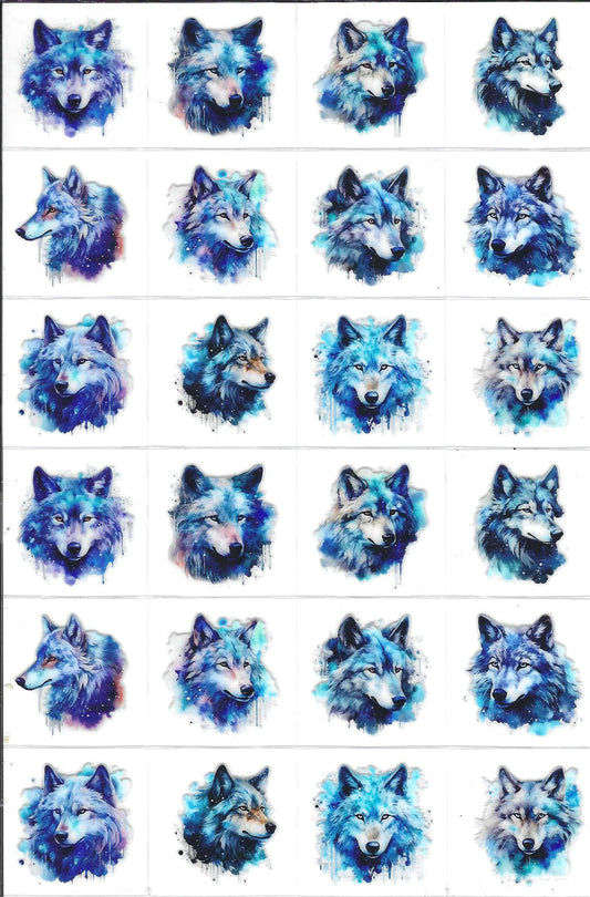 Blue Wolves Kiss Cut