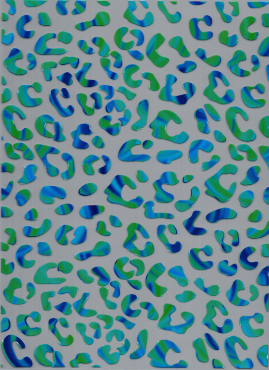 Blue & Green Leopard Print Element