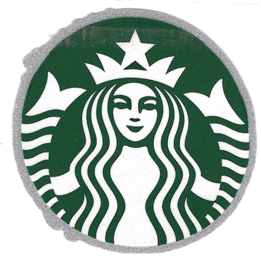Green Coffee Logo Glitter Decal