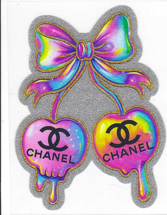 C-C Rainbow Cherrie & Bow Glitter Decal