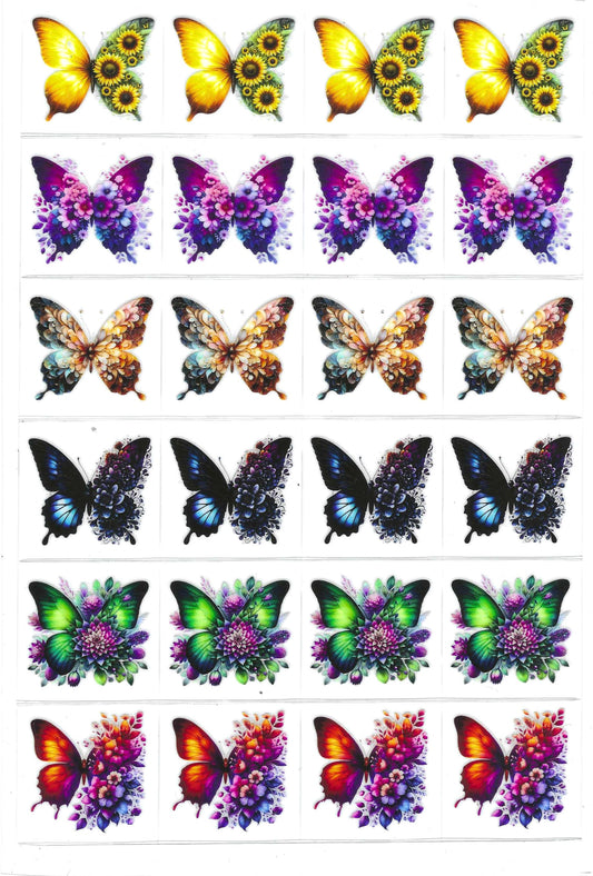 Butterflies w/Flowers 1 Kiss Cut