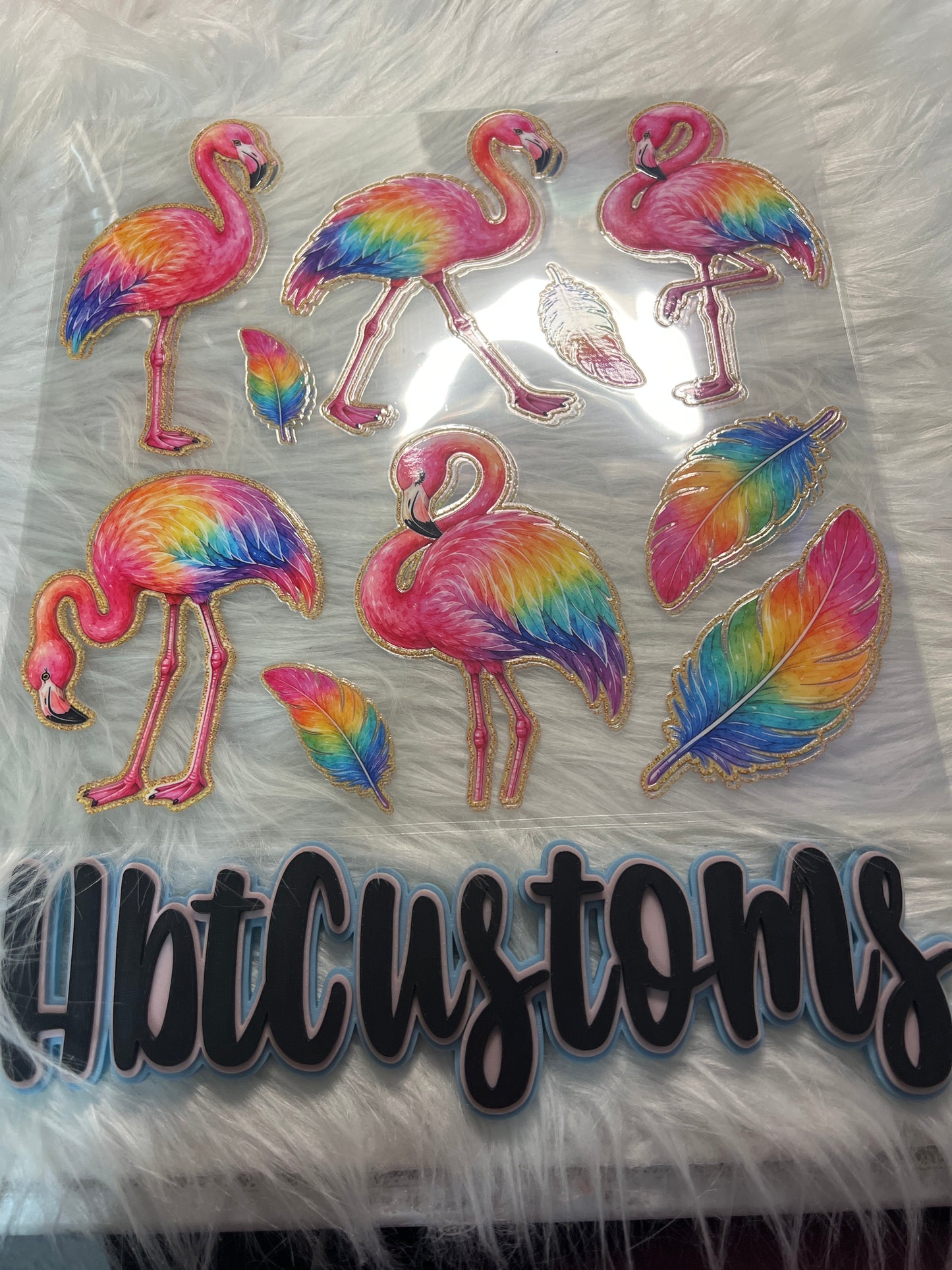 Rainbow Flamingos Element