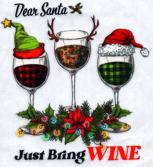 Dear Santa Just Bring Wine Christmas Decal
