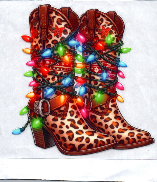 Boots w/Lights Christmas Decal