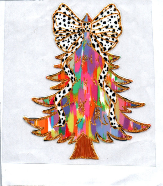 Bow on Christmas Tree Decal