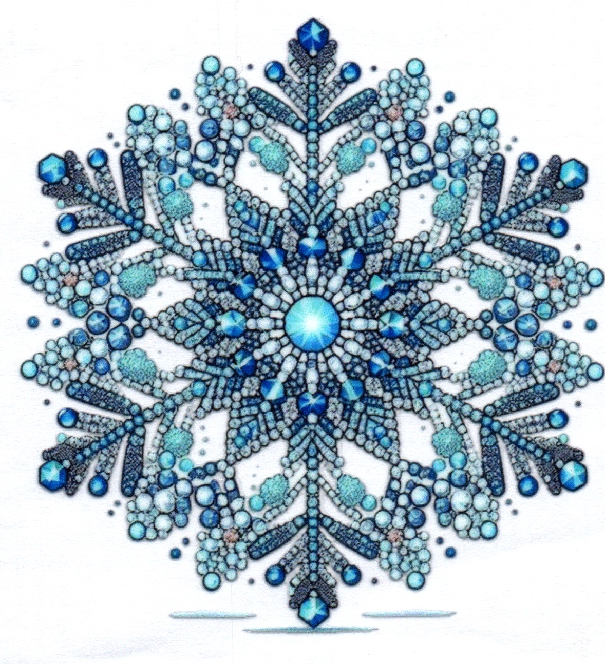Blue Jeweled Snowflake Decal