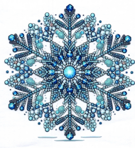 Blue Jeweled Snowflake Decal