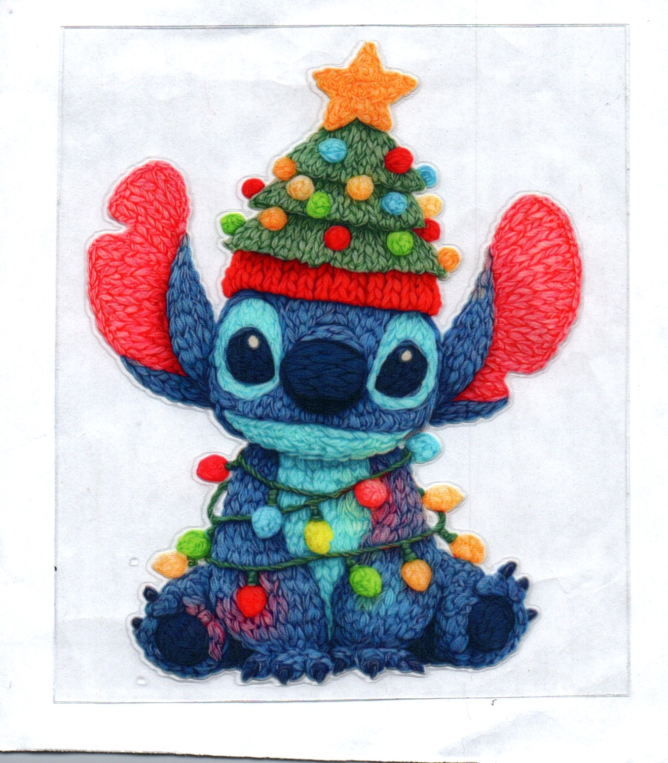 Blue Guy w/Lights around him Christmas Decal