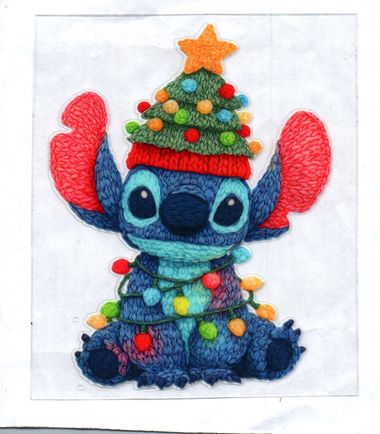 Blue Guy w/Lights around him Christmas Decal