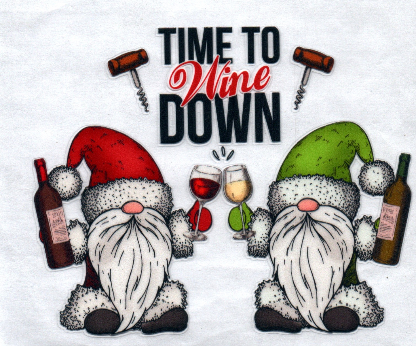 Time to Wine Down Christmas Decal