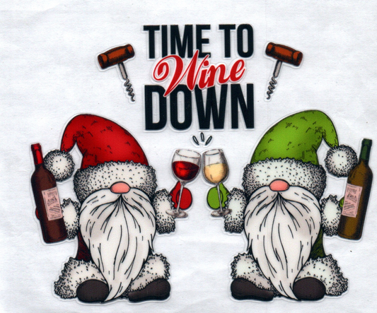 Time to Wine Down Christmas Decal