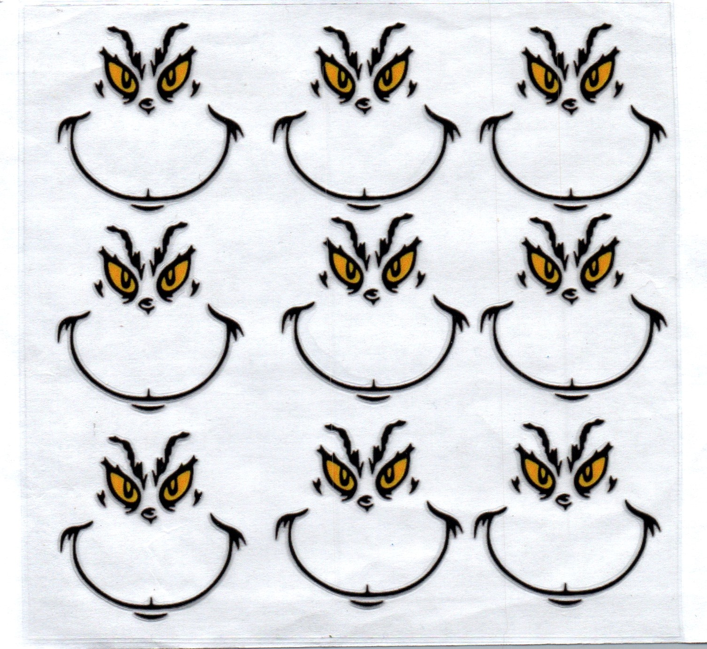 Little Green Guy Faces Christmas Decal