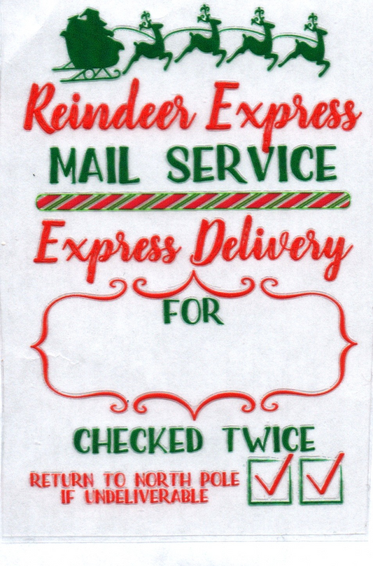 Reindeer Express Christmas Decal