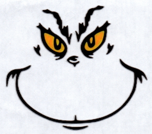 Big Green Guy Face Christmas Decal