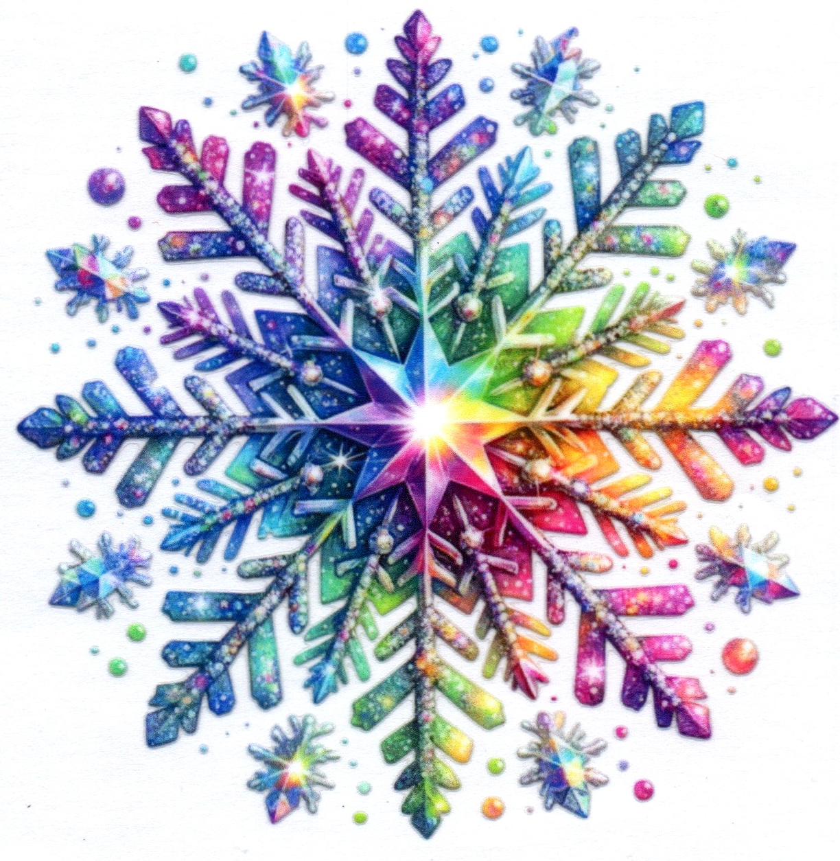 Rainbow Snowflake Decal