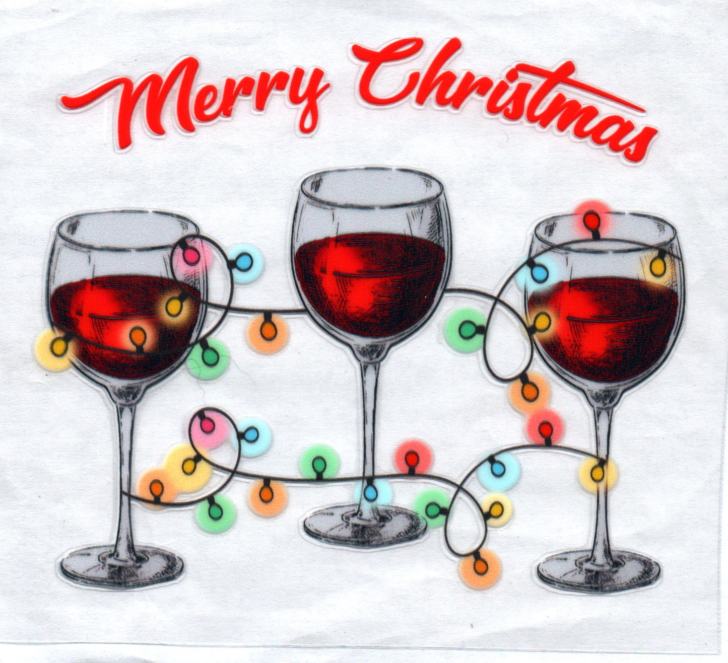 Wine Glasses Merry Christmas Decal