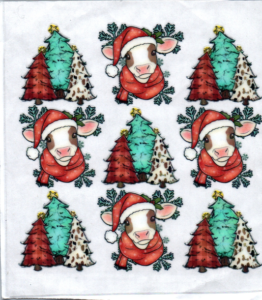 Cows and Christmas Trees Decal