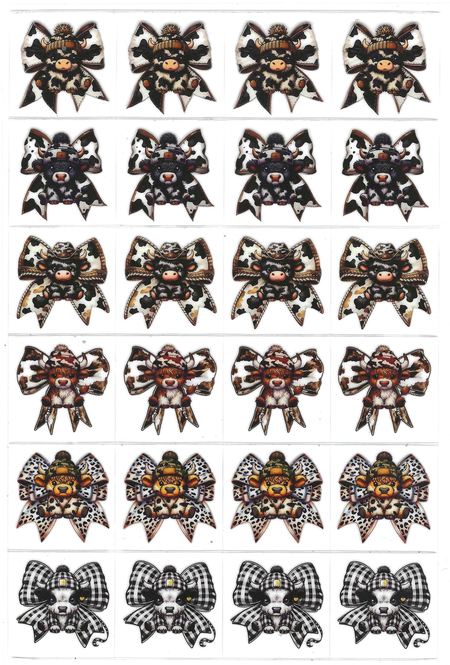 Camo Cows w/Bow Cows Kiss Cut