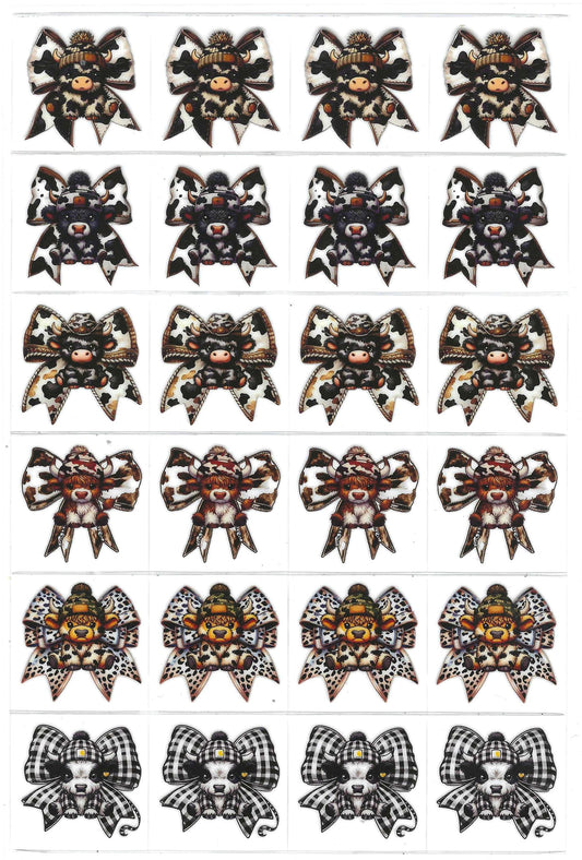 Camo Cows w/Bow Cows Kiss Cut