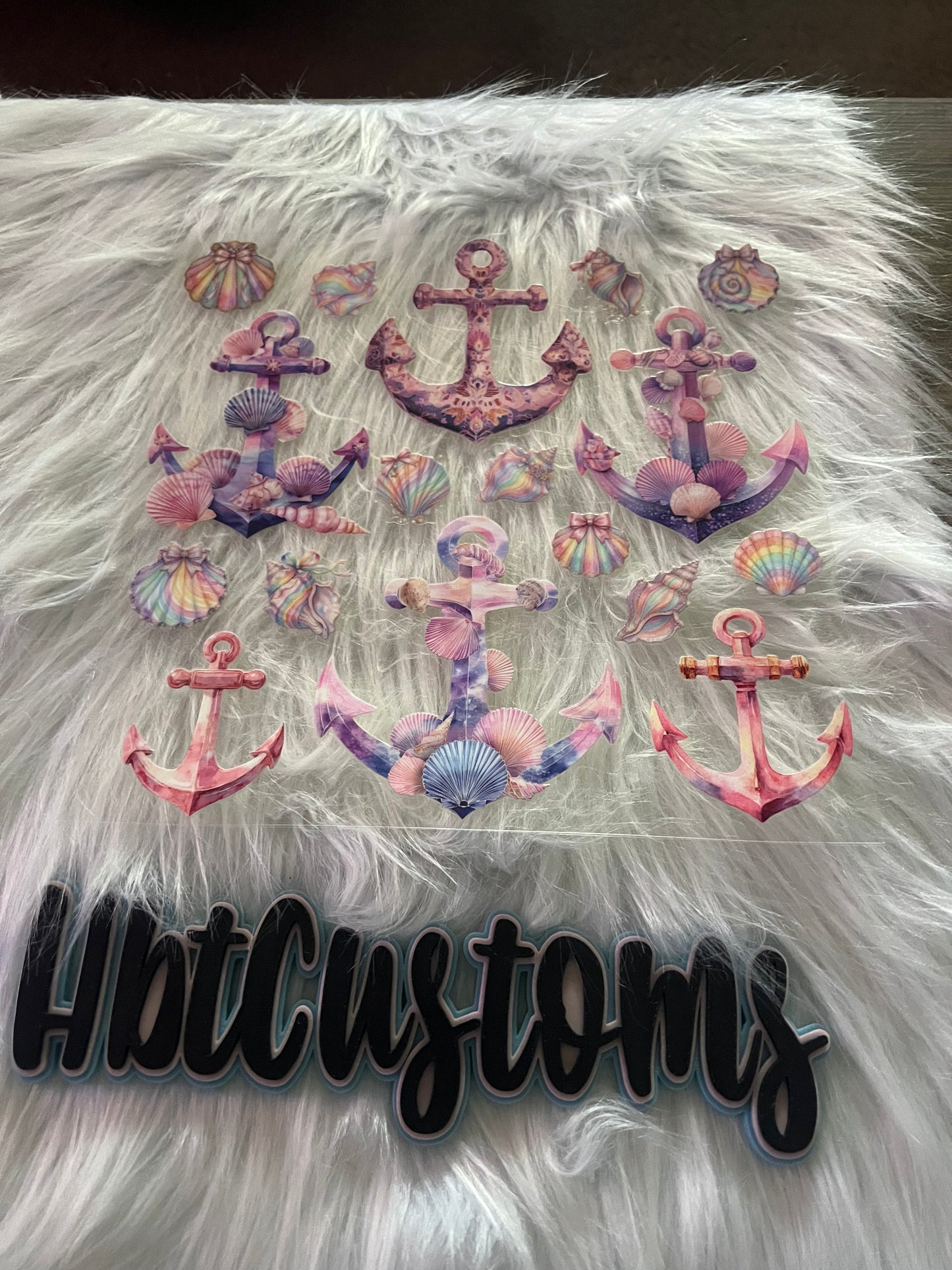 Pink Anchor / Shells Element 10 x 10