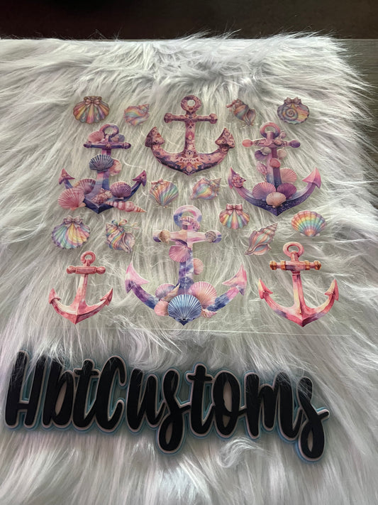 Pink Anchor / Shells Element 10 x 10
