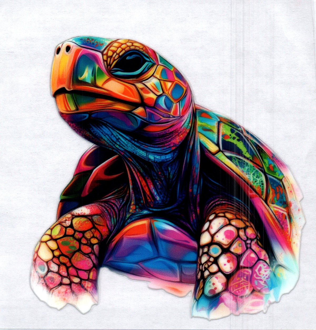 multi-colored Sea Turtle 100 Single Decal