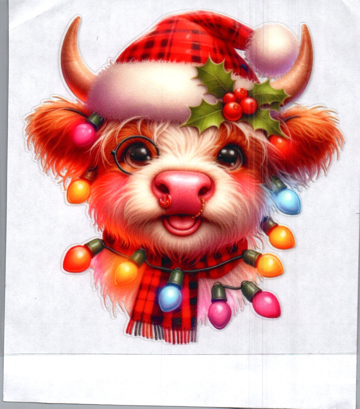 Brown Cow Christmas Single Decal 111