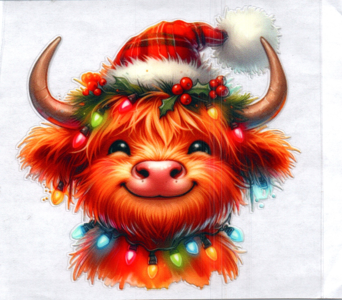 Christmas Cow Single Decal 114