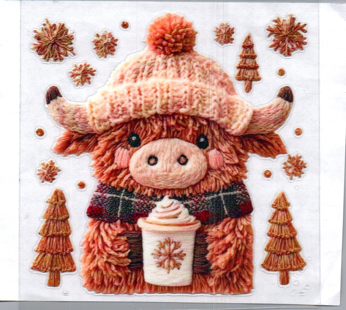 Knitted Cow Single Decal 123