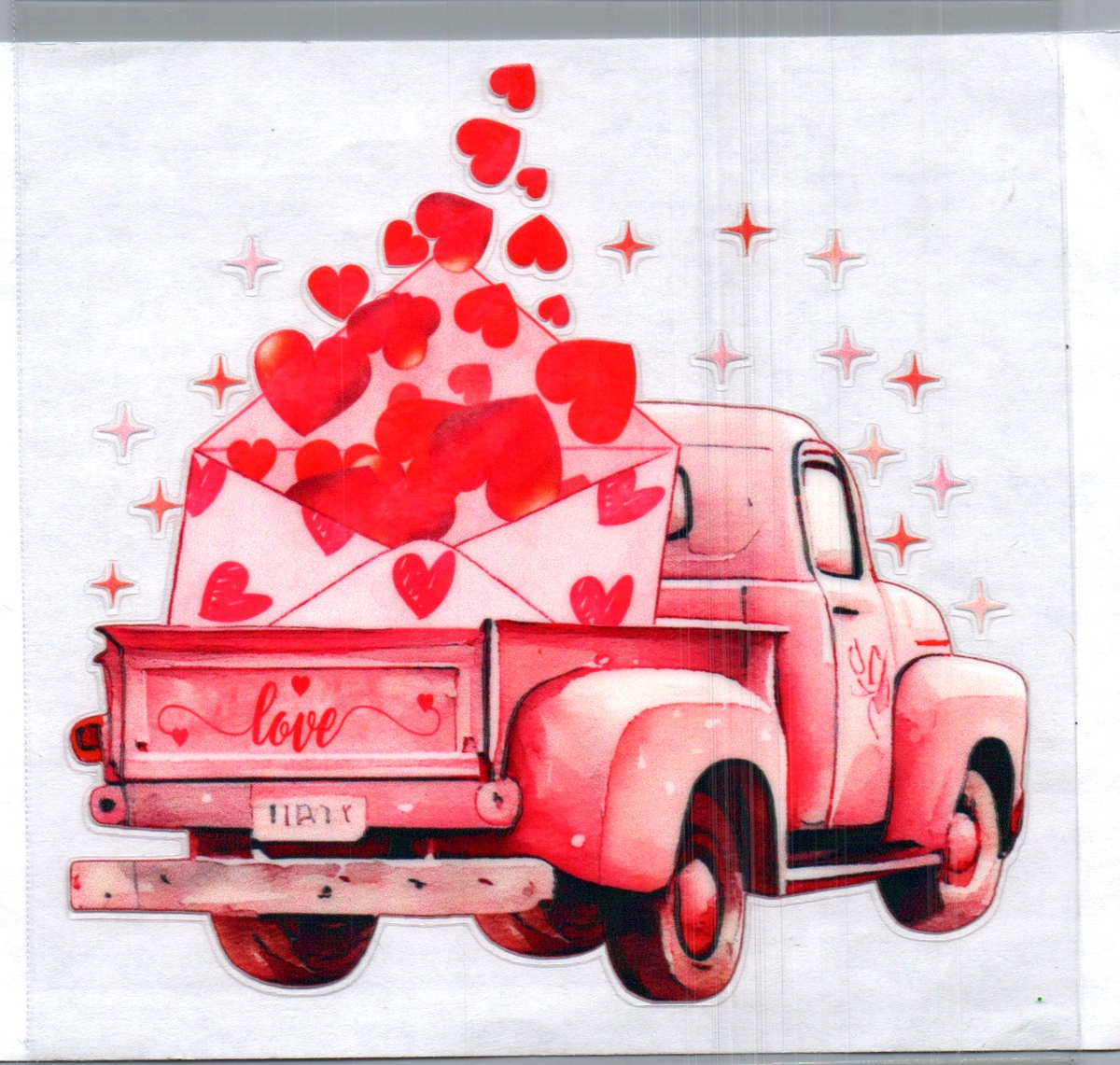Pink old time truck Single Decal 168