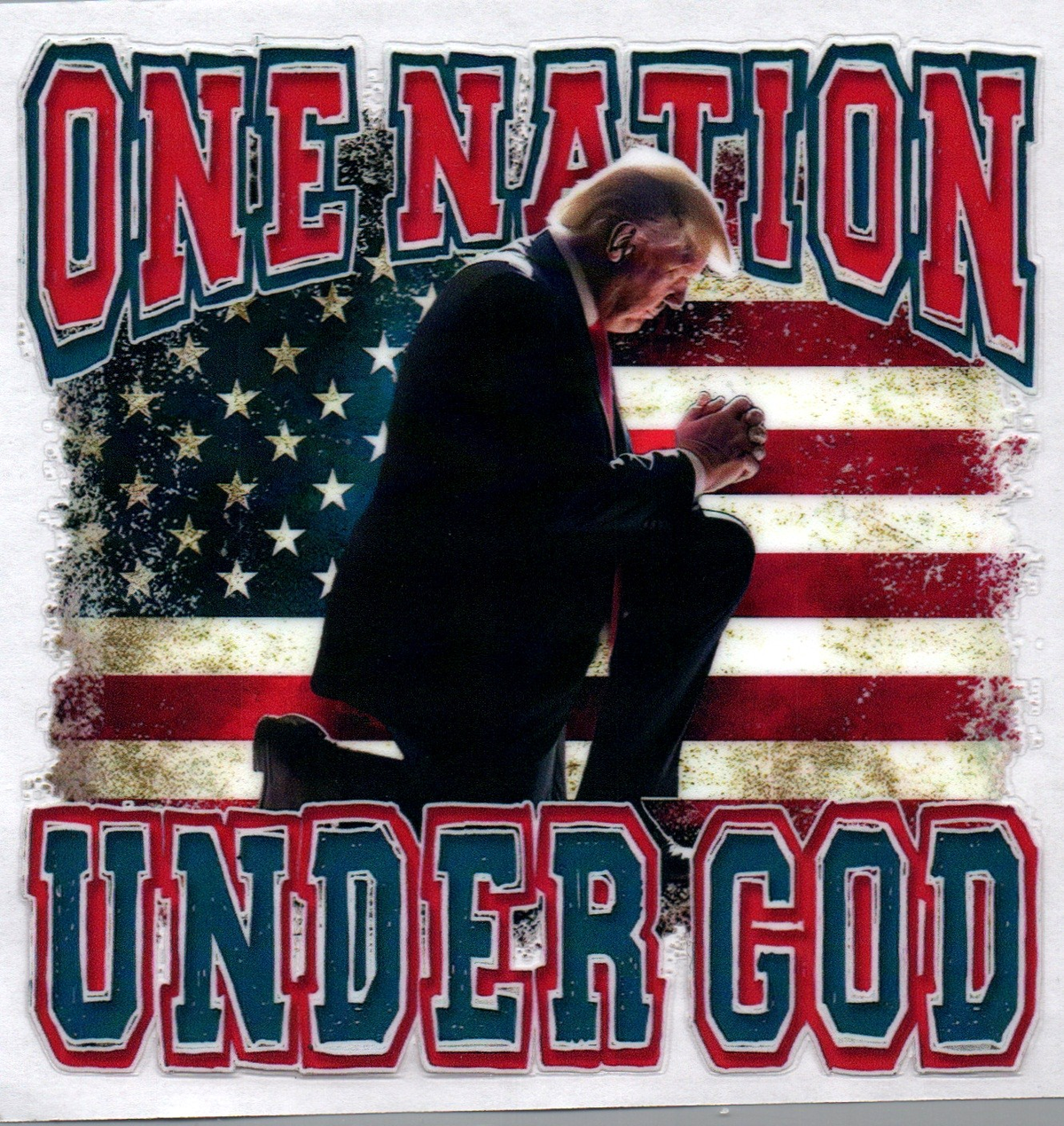 One Nation Under God 2B Single Decal