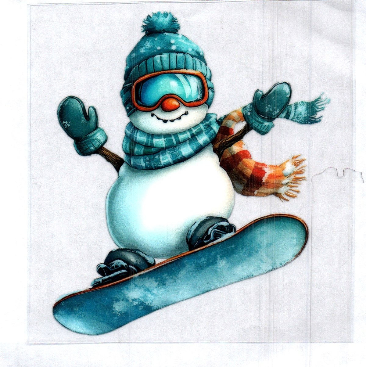 Snowman on snow board Single Decal 207