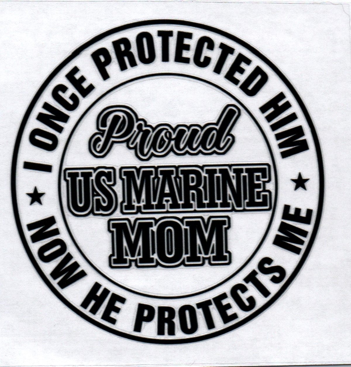 Proud US Marine Mom 3A Single Decal