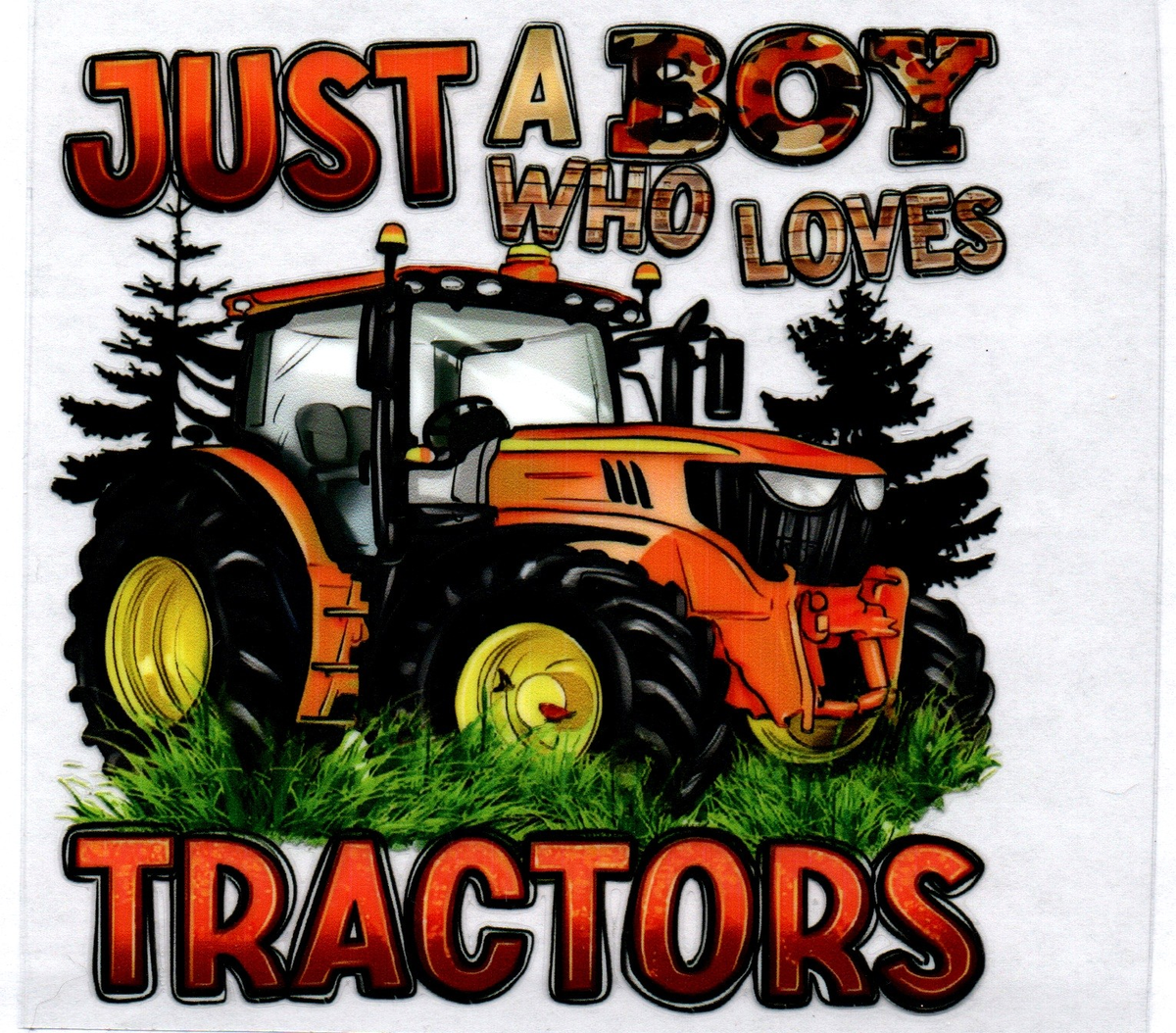 Just a boy who loves tractors 4A Single Decal