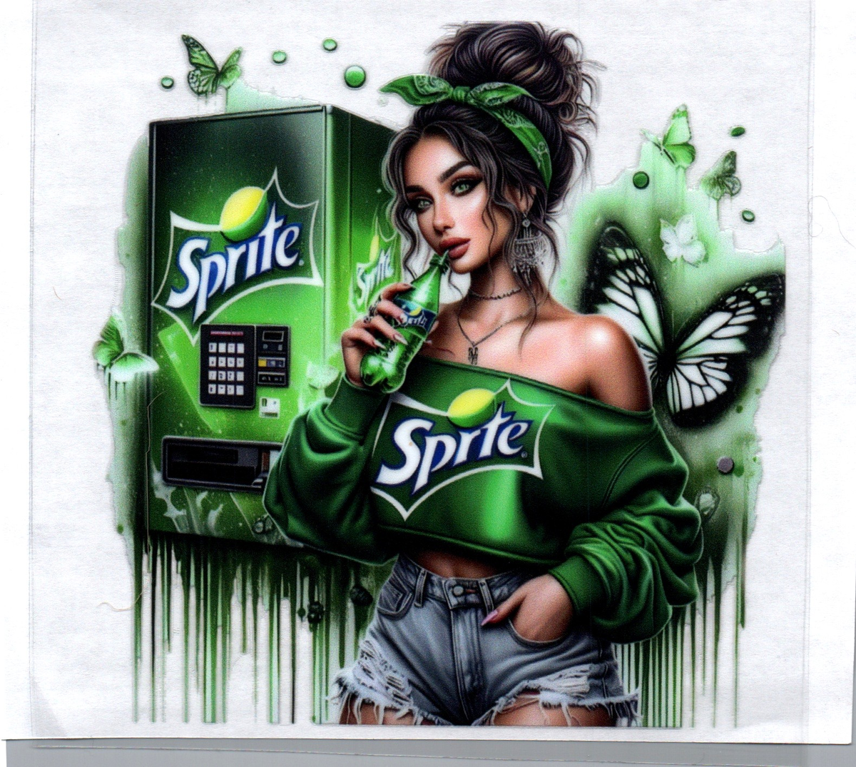 Dark Haired Girl w/Sprite 51 Single Decal
