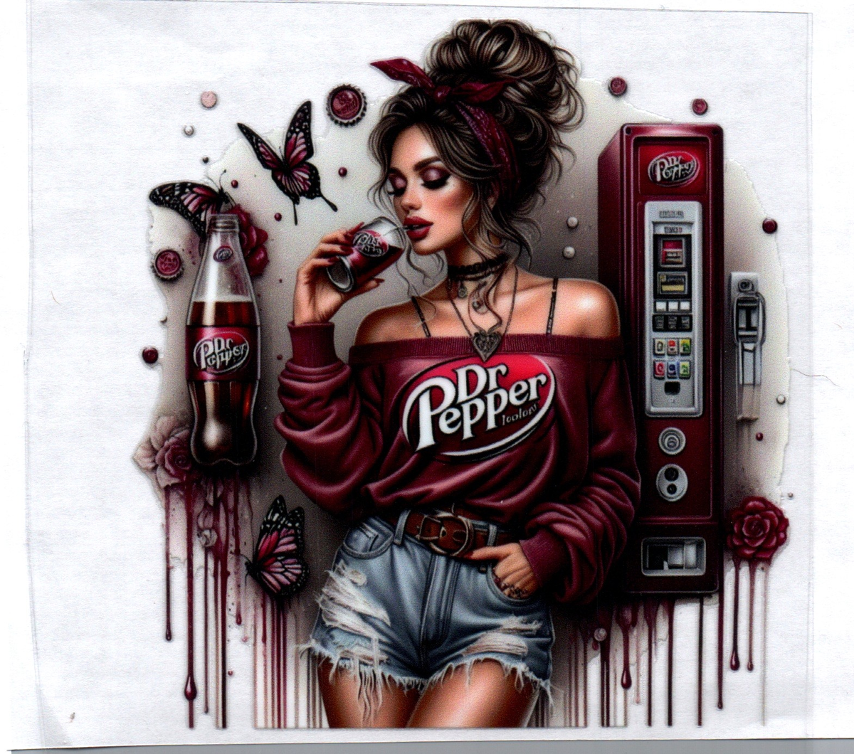 Girl w/Dr. Pepper 52 Single Decal