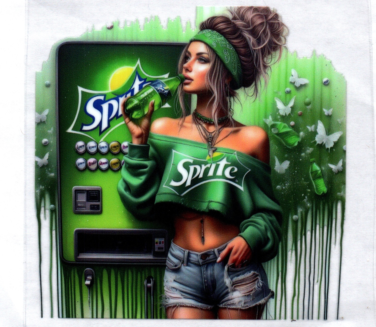 Brown Haired Girl w/Sprite 53 Single Decal