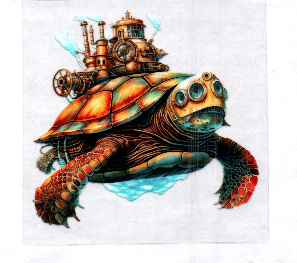 Steam punk turtle 71 Single Decal
