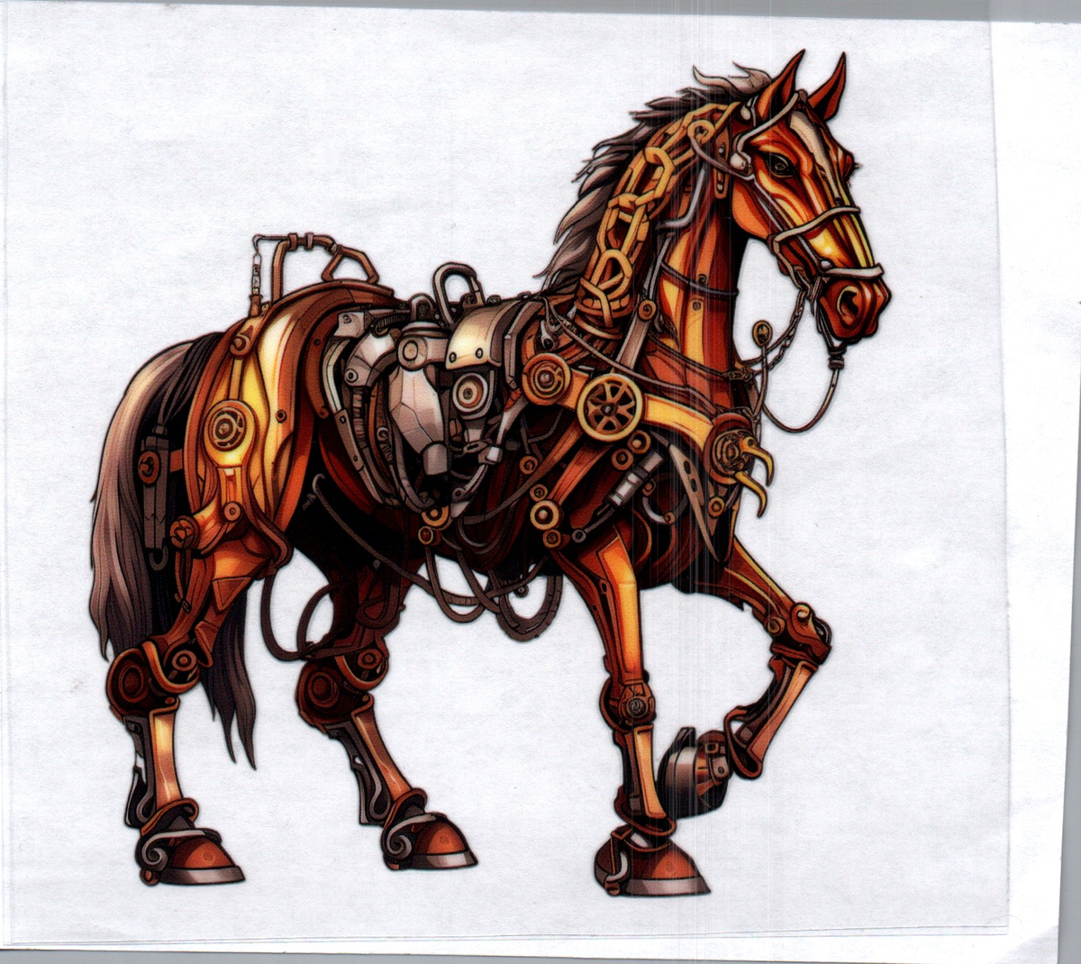 Steam punk horse right facing 76 Single Decal
