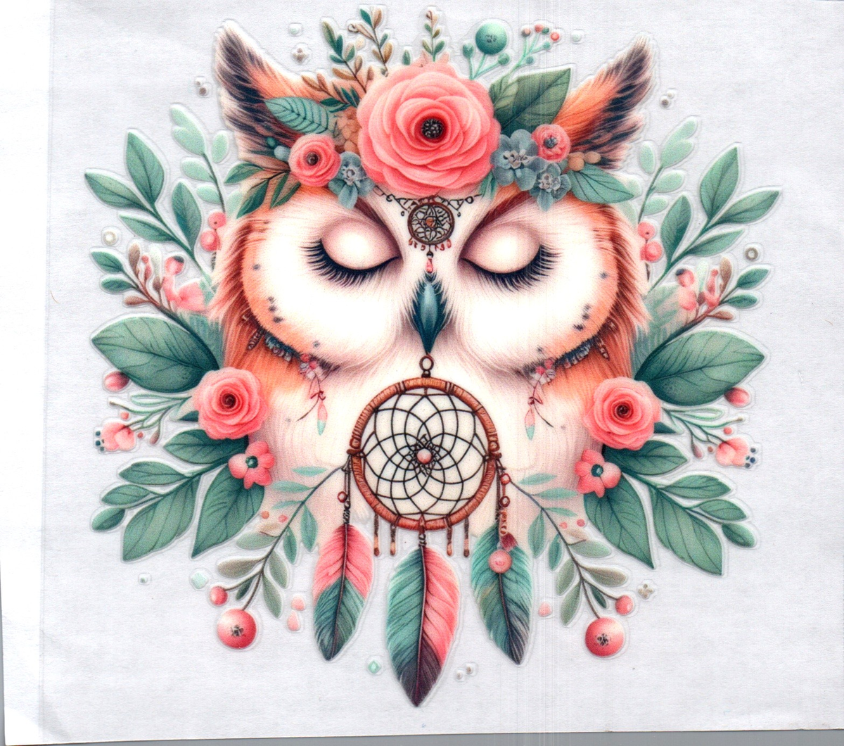 Owl w/dream catcher 86 Single Decal