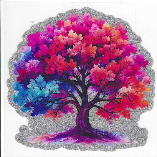 Rainbow Tree Glitter Decal